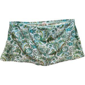 Talbots Women's Swim Mini Skirt Lightweight Size 14 Teal White Paisley Print